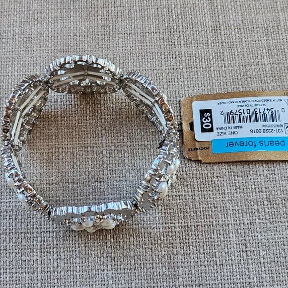 Monet Women Bracelet PEARLS Forever Stretched Wrist Band Fashion Jewelry - Picture 3 of 11